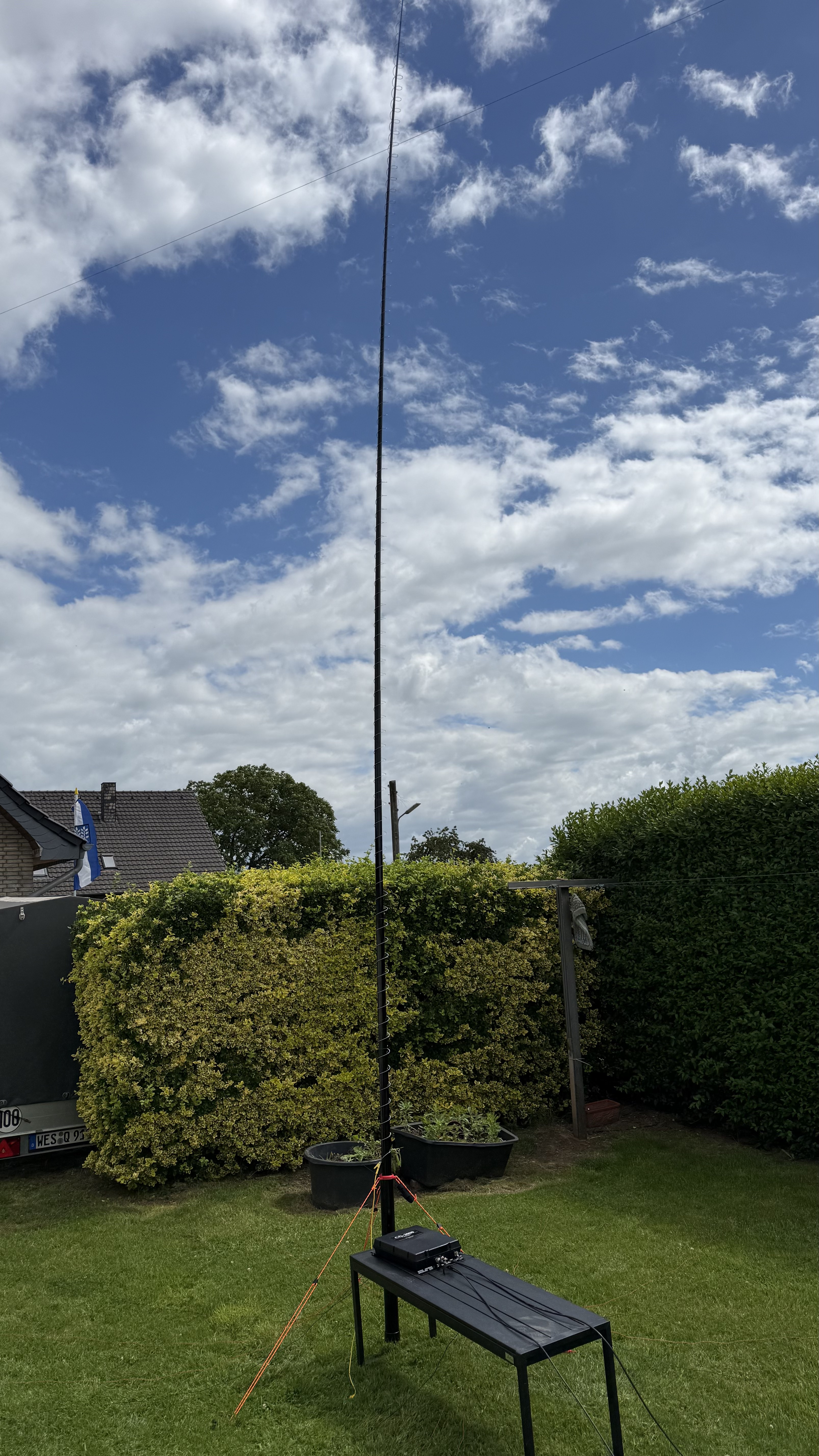 Bild 1 – Test Slinky Antenne mit CG-3000 Automatik-Tuner